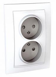 Изображение продукта Розетка двойная Schneider Electric Unica б/з со шторками 10A 250V 